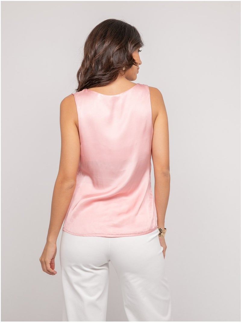 Top sans manches effet satin FARESSIE Rose - Kiabi