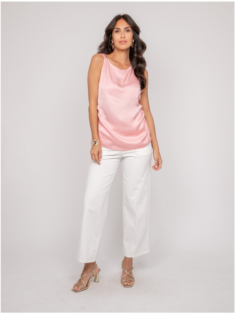 Top sans manches effet satin FARESSIE Rose - Kiabi