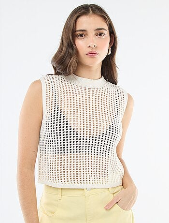 Top sans manches en crochet