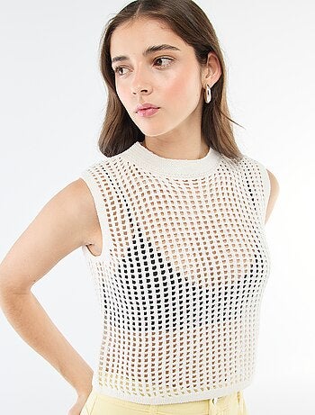 Top sans manches en crochet