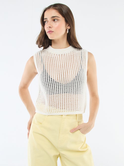 Top sans manches en crochet - Kiabi