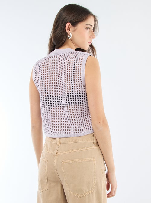 Top sans manches en crochet - Kiabi