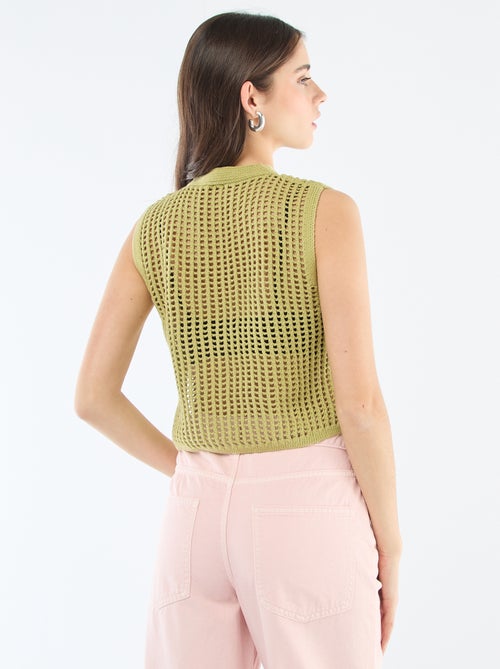 Top sans manches en crochet - Kiabi