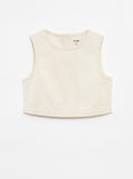Top sans manches en denim Blanc - Kiabi