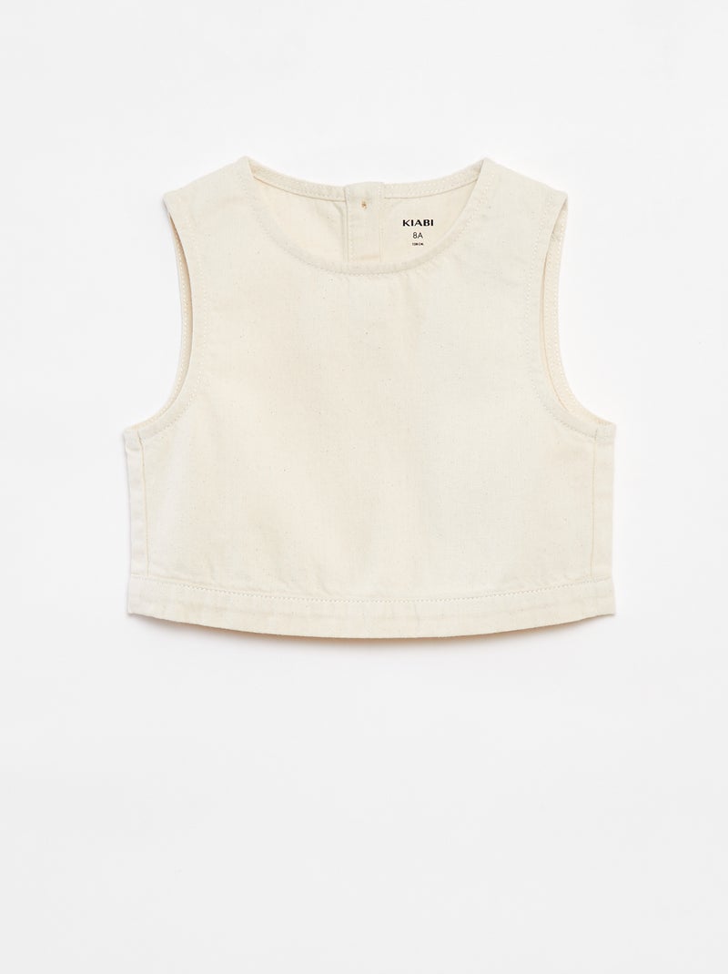 Top sans manches en denim Blanc - Kiabi