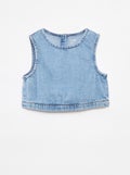 Top sans manches en denim Bleu - Kiabi
