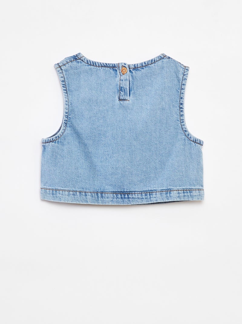 Top sans manches en denim Bleu - Kiabi