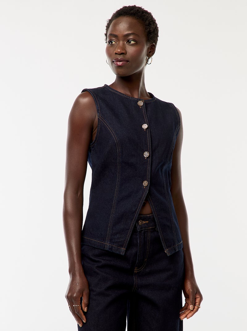 Top sans manches en denim Bleu - Kiabi