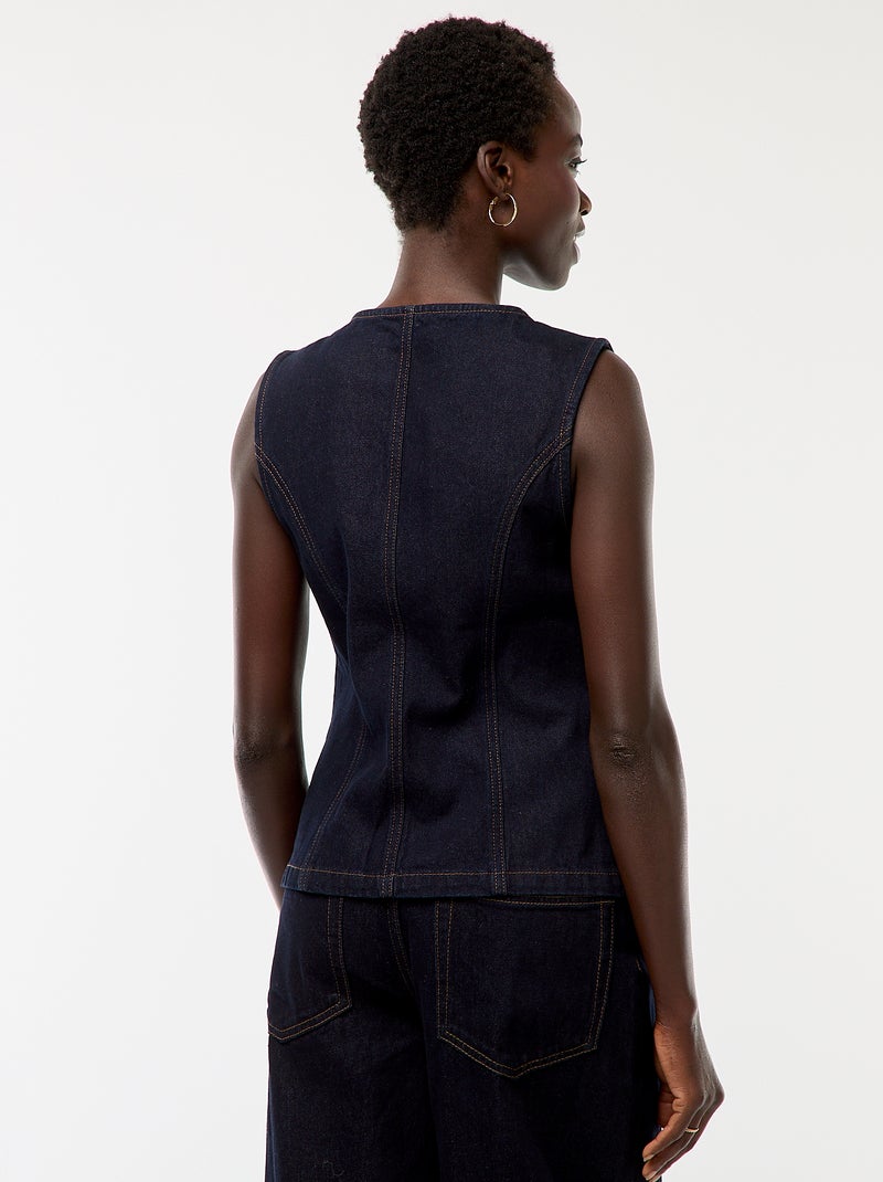 Top sans manches en denim Bleu - Kiabi