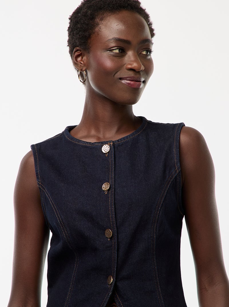 Top sans manches en denim Bleu - Kiabi