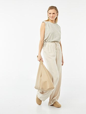 Top sans manches en maille gaufrée