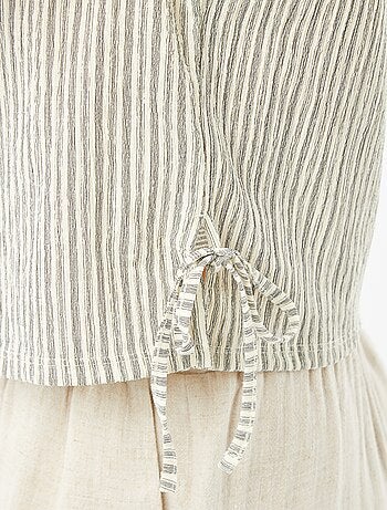 Top sans manches en maille gaufrée