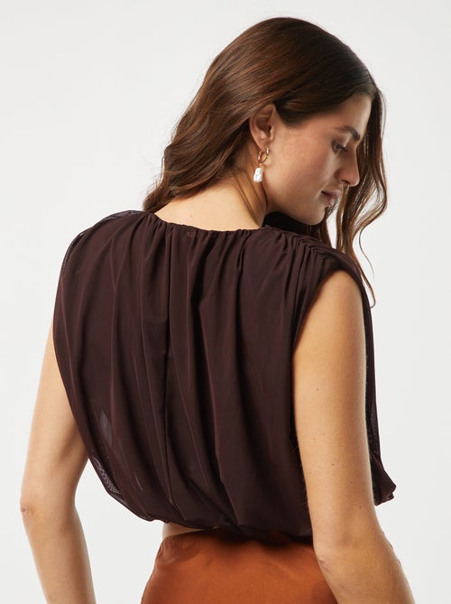 Top sans manches en voile plissé - Kiabi