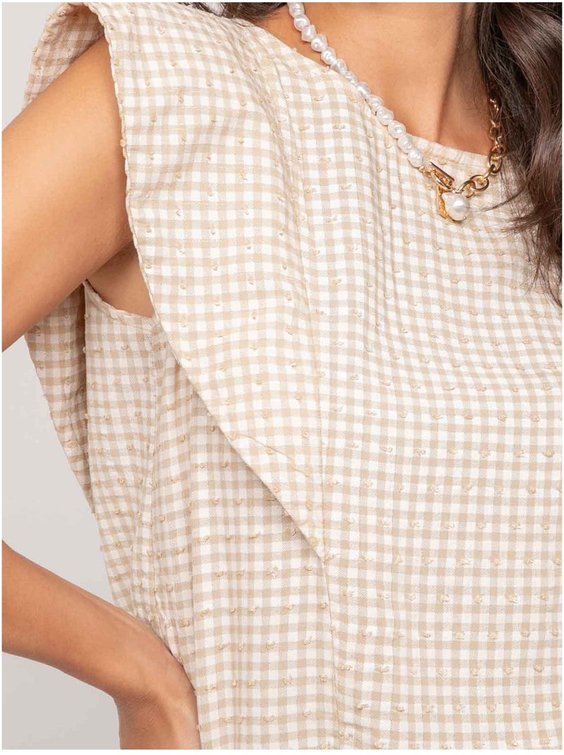 Top sans manches motif FOMELIE Beige - Kiabi