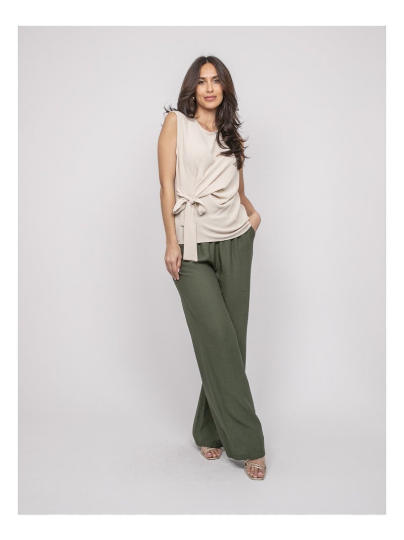 Top sans manches nœud FELIZE Beige - Kiabi