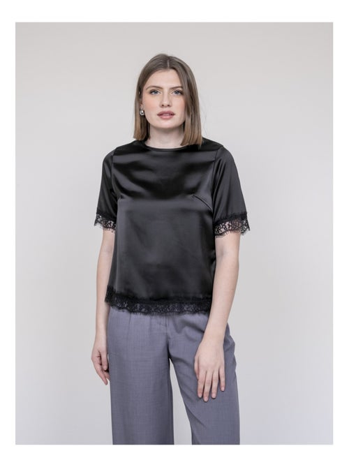 Top satin finition dentelle fernada - Kiabi