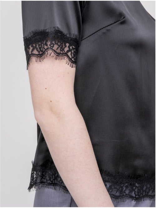 Top satin finition dentelle fernada - Kiabi