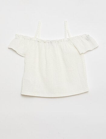 Top smocké à fines bretelles