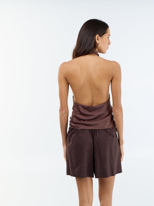 Top stretch asymétrique matière satinée - Kiabi
