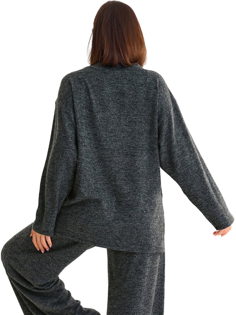 Top sweater manches longues rosie Gris - Kiabi