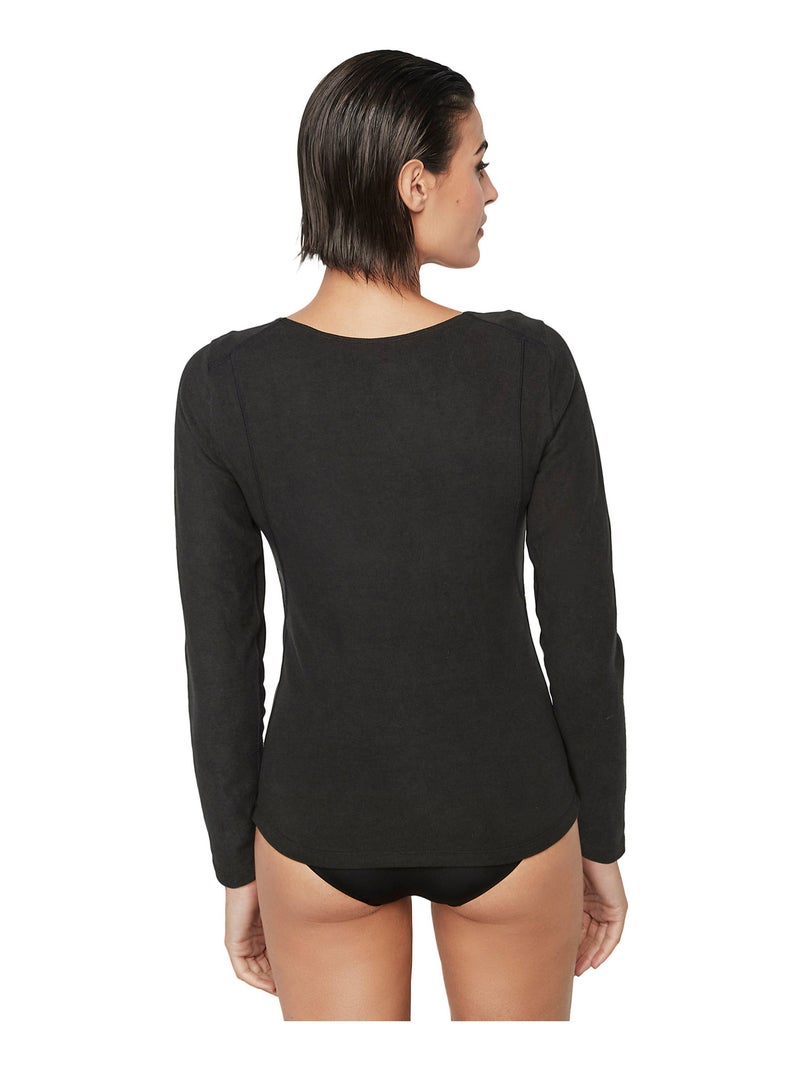 Top thermique manches longues basicos Noir - Kiabi