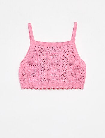 Top uni en crochet
