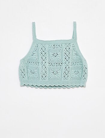 Top uni en crochet