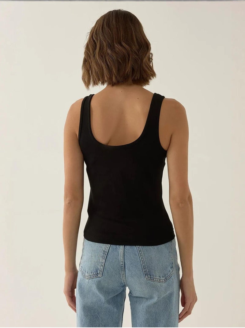 Top v-hals hiccup Zwart - Kiabi