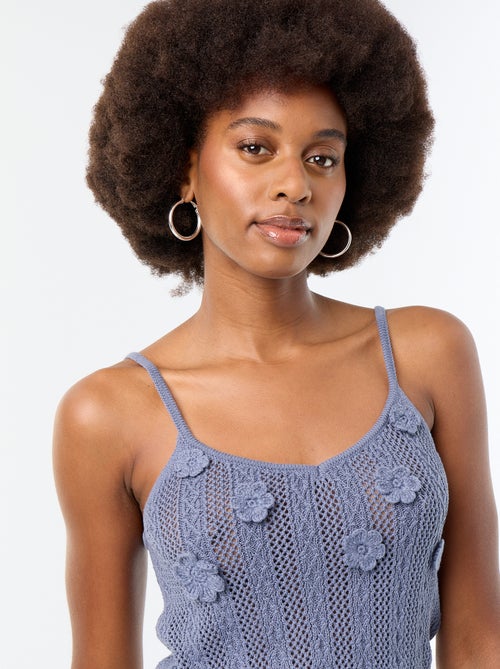 Top van haakwerk met geborduurde bloemen - Kiabi