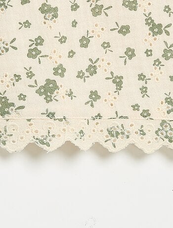 Top van katoenen gaas met bloemenprint