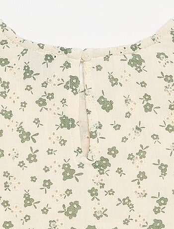 Top van katoenen gaas met bloemenprint