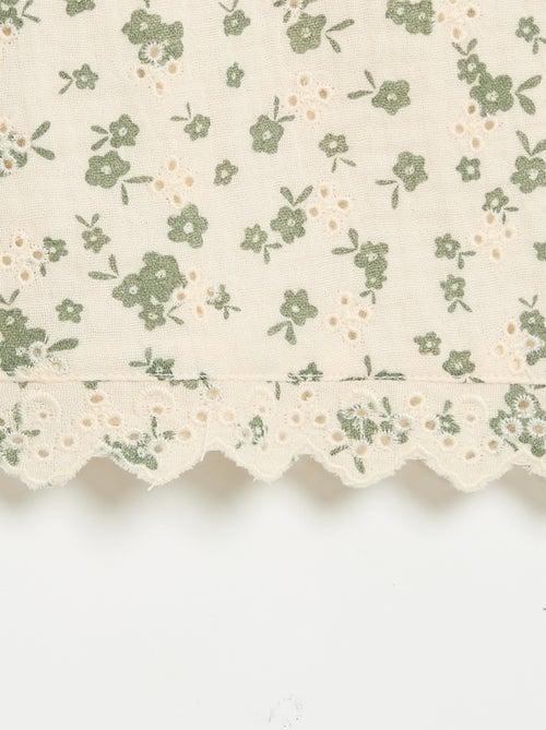 Top van katoenen gaas met bloemenprint - Kiabi