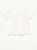 Top van katoenen voile met broderie anglaise WIT - Kiabi