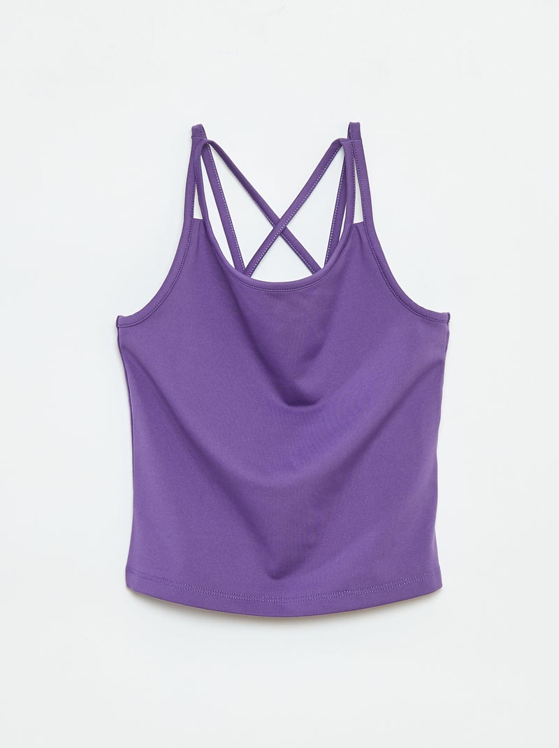 Top van stretchstof paars - Kiabi