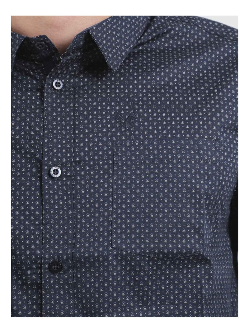 TOPALGA-shirt met lange mouwen en patroon Marineblauw - Kiabi