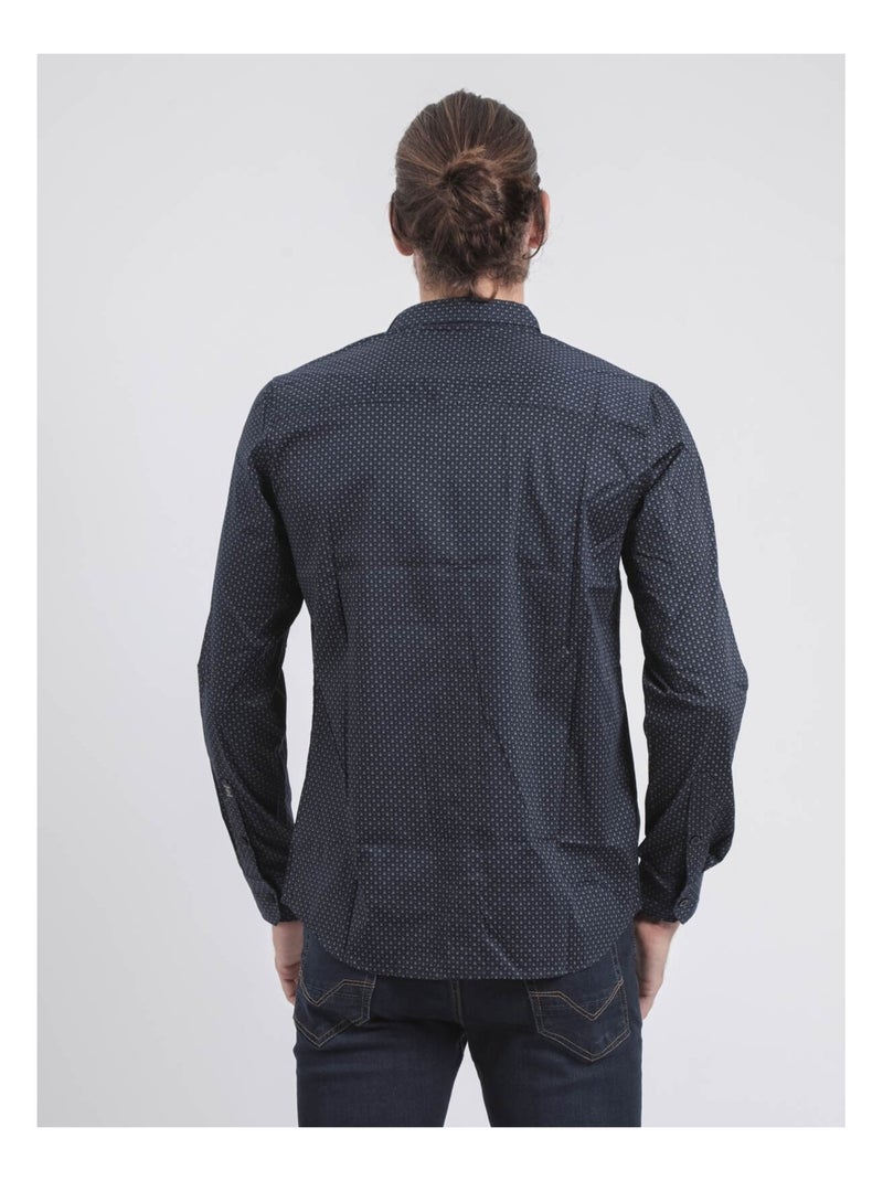 TOPALGA-shirt met lange mouwen en patroon Marineblauw - Kiabi
