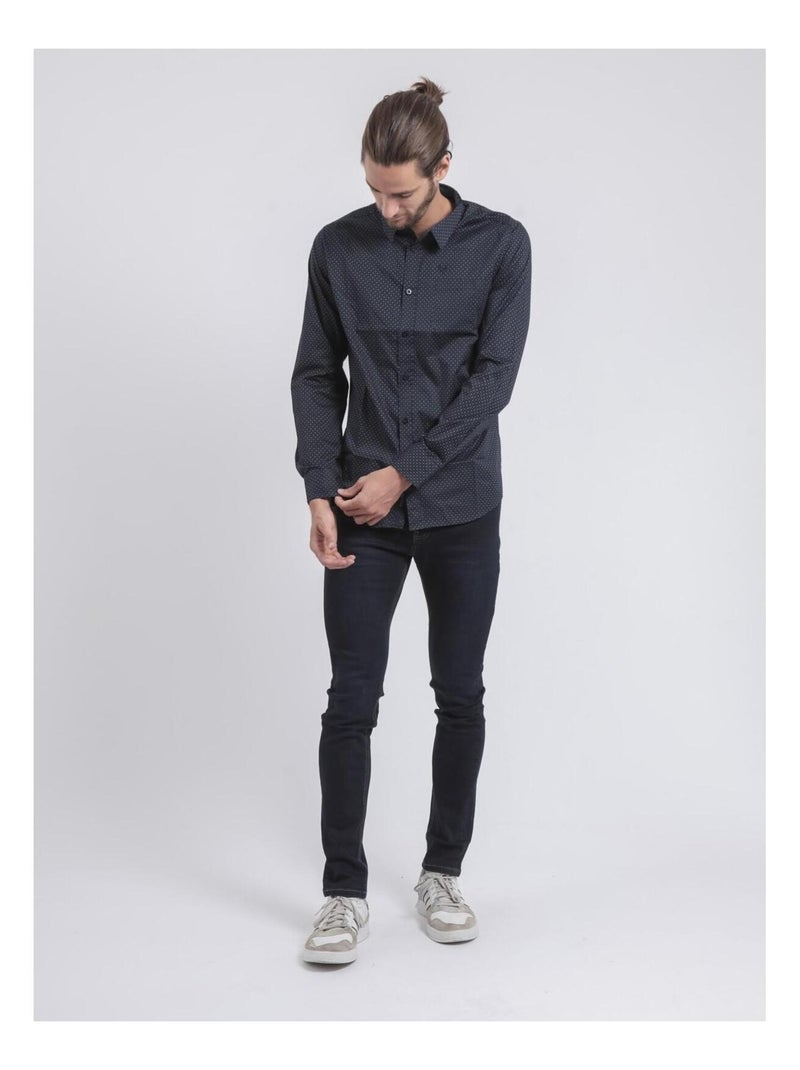 TOPALGA-shirt met lange mouwen en patroon Marineblauw - Kiabi