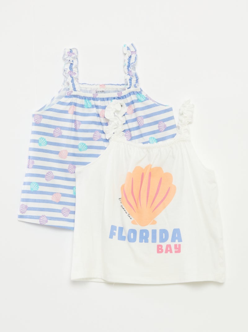 Topje met print en ruchebandjes BIEGE - Kiabi