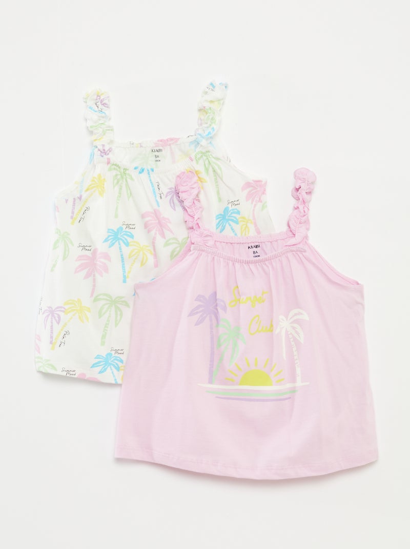 Topje met print en ruchebandjes ROSE - Kiabi