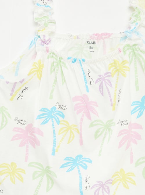 Topje met print en ruchebandjes - Kiabi