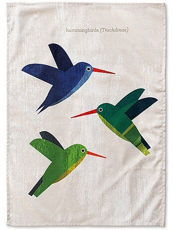 Torchon (2 pièces) colibri "happyfriday