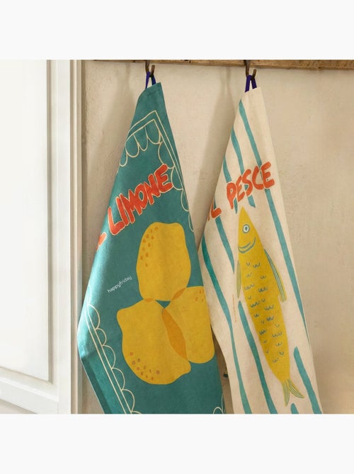 Torchon (2 pièces) lemon fish "happyfriday" - Kiabi