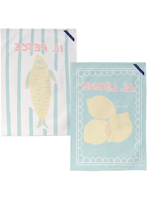 Torchon (2 pièces) lemon fish "happyfriday" - Kiabi