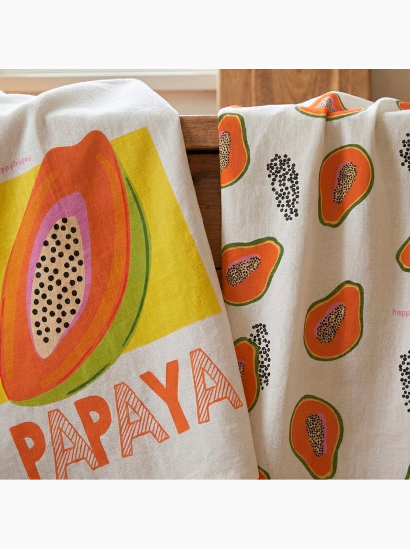 Torchon (2 pièces) papaya fruit "happyfriday" Multicolore - Kiabi