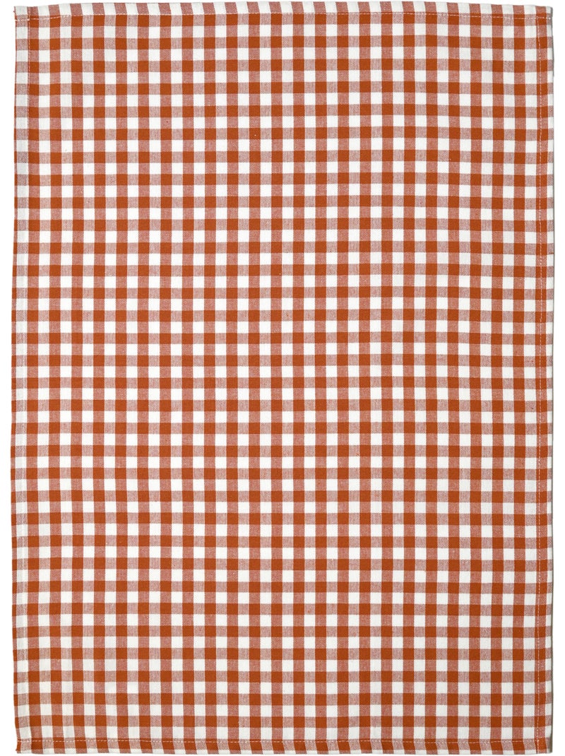 Torchon de cuisine en coton motif vichy Orange corail - Kiabi