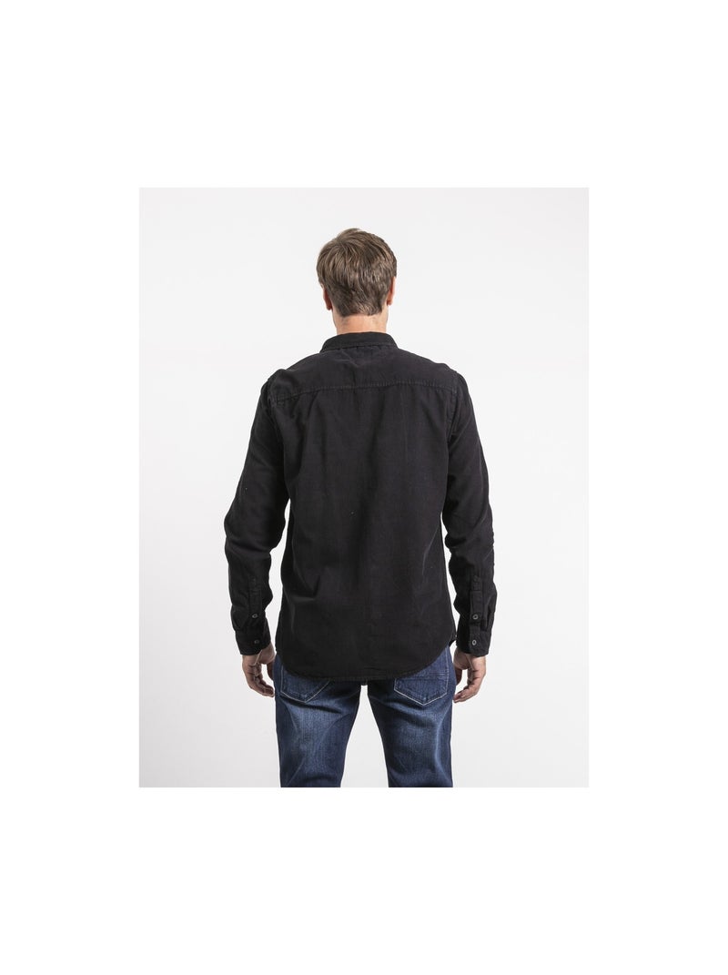 Torold corduroy overhemd met lange mouwen Zwart - Kiabi