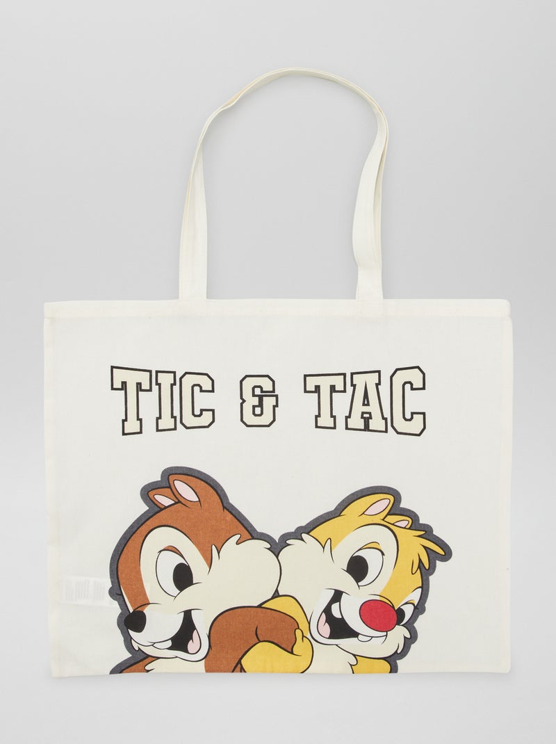 Tote bag imprimé 'Disney' Blanc 'Tic et Tac' - Kiabi