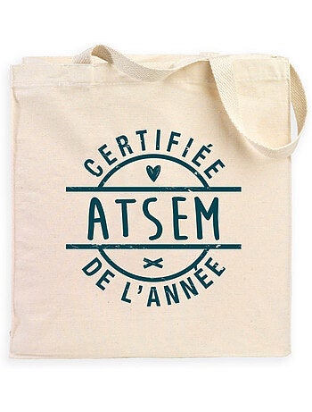 Totebag CERTIFIÉE ATSEM DE L'ANNÉE