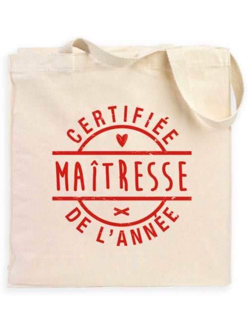 Totebag CERTIFIÉE MAÎTRESSE DE L'ANNÉE - Kiabi Totebag CERTIFIÉE MAÎTRESSE DE L'ANNÉE - Kiabi