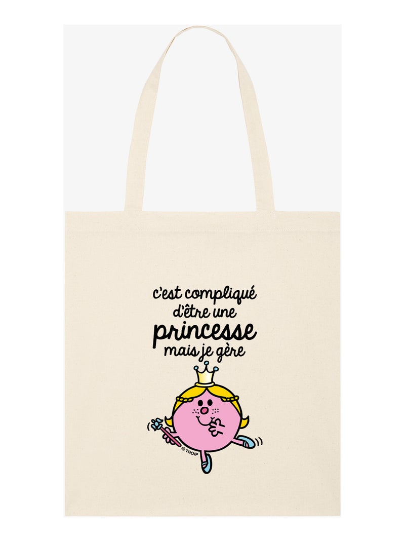Totebag C'EST COMPLIQUÉ D'ÊTRE UNE PRINCESSE Beige - Kiabi